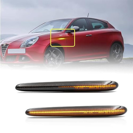 njssjd Clignotants Latéraux LED Dynamiques pour Al-fa R0meo Giulietta | Hayon Type 940 2010-2020, Lot de 2 Feux Répétiteur Latér