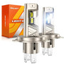 SEALIGHT H4 LED 52000LM 6500K Blanc Froid, Ampoules LED H4 de Phare Voiture et Moto, 1:1 Taille Halogène, 80000+ Heures de Durée