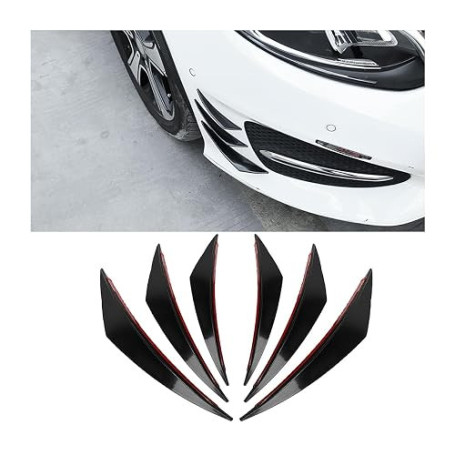 JNNJ 6 Pièces Pare-Chocs Lèvre Spoiler Canards Kit, Voiture Coupe-Vent Couteau Garnitures Barre Universelle, Coupe-Vent Couteau