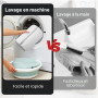 Lot de 2 Sac Lavage Chaussures Machine à Laver Réutilisable, Blanc | Portable 360° Sac de Lavage pour Chaussures avec Fermeture