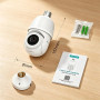 CiKiKWXO Ampoule Camera Surveillance WiFi Exterieure sans Fil 2K | 2.4/5 GHz Caméras de Surveillance WiFi, Vision Nocturne Coule