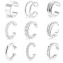 9 Pièces Ear Cuff Bijoux Faux Piercing Oreille Réglable Boucle Oreille Sans Trou Pas de Trous d'Oreille Earcuff Faux Cartilage e