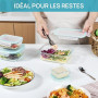 Vtopmart Lot de 16 Boîtes Alimentaires Verre, 8 Récipients et 8 Couvercles | Verre Sain sans BPA, Étanche et Hermétique, Compati