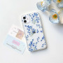 NITITOP Coque pour iPhone 12 Mignon Floral Fleur Motif, Bleu | Vintage Branche Fleurie Design, pour Femme Fille, Housse de prote