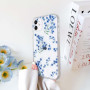 NITITOP Coque pour iPhone 12 Mignon Floral Fleur Motif, Bleu | Vintage Branche Fleurie Design, pour Femme Fille, Housse de prote