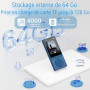 Lecteur MP3 64 Go, MP3 Bluetooth 5.3 avec Haut-Parleurs, Lecteur Musique, Enregistreur Vocal, Radio FM, Chaîne Hi-FI, Écouteurs,