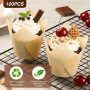 Alyvisun Lot de 100 Caissettes Muffins Papier Anti-Graisse, Caissettes Cupcake et Muffins, Moule Muffins Papier Non Adhérent pou