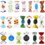 Yeskyltd Lot de 20 bonbons en verre de Murano faits à la main - Style vintage - Pour maison, fête, mariage, sapin de Noël, festi