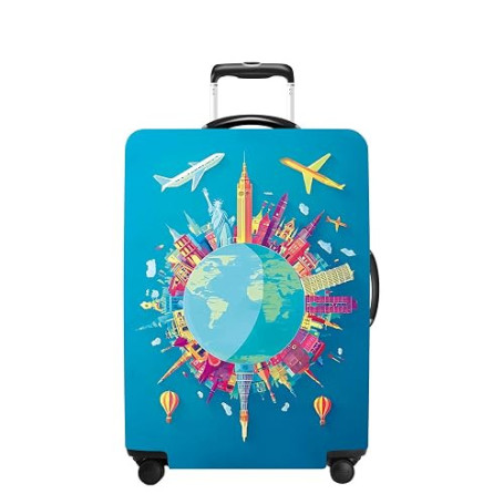 CRYSLOVE Housse de Valise Élastique 20-34 Pouces–Protection de Bagage Lavable et Réutilisable,Couverture de Valise Universelle p