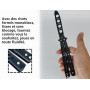Lhbwhiz Couteau papillon pour la pratique, entraîneur de papillons avec couteau d'entraînement à lame non aiguisée, lame non tra