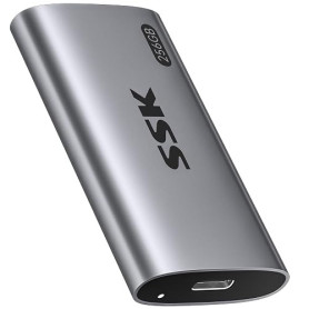 SSK 256Go Disque Dur Externe SSD, jusqu'à 550 Mo/s Disque SSD Externe, USB3.2 Gen2 SSD Portable pour iPhone-15,16,17/Téléphone A