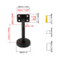 QWORK® Pack de 5 supports de main courante en acier inoxydable - noir - 60x80 mm plat