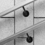 QWORK® Pack de 5 supports de main courante en acier inoxydable - noir - 60x80 mm plat