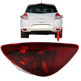 BIAREN Réflecteur de lampe de feu de brouillard arrière droit pour Renault Clio Mk3 Hatchback (2009-2012) 8200776054 8200776121