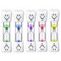 Ginddy Sablier Brossage Dents Enfant,5 PCS Minuteur de Brosse à Dents Timer Enfant 3 Minutes Sourire Brossage des Dents pour Gar