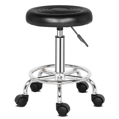 Alightup Tabouret de Bureau Tabouret à roulettes Rotation à 360° Noir | Chaise a Roulette Salon de Massage Cuisine Bureau Hauteu