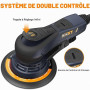 MAXXT Ponceuse excentrique 150 mm sans balais avec raccord tri-noyaux, course excentrique 5,0 mm, frein automatique (2 s), 6 vit