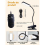 Lampe de Lecture,9 Niveaux de Luminosité+5 Couleur Lampe de Bureau Sans Fil | 4000mAh Lampe LED Rechargeable, 450 Lumens Lampe P