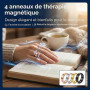 SWYZOR Bague Anti Stress,4 Pcs Bague Magnétique, Anneaux de Thérapie Magnétique Ajustables pour les Migraines,Anneau Magnétiques