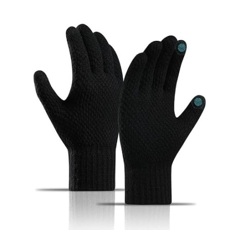 MEETTIKEY Gants Homme,Gants d'hiver en Tricot avec écran Tactile,Gant Chauffant Thermique pour Homme et Femme,Convient pour la c