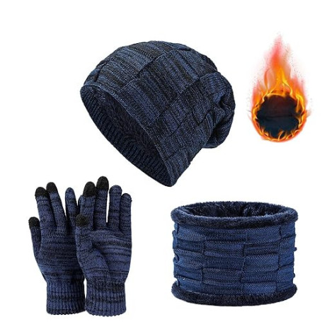 JXCTNNU Ensemble de Tricotés Bonnet Écharpe e Gants Packs Bonnet, Écharpe et Gants Homme Femme Ensemble Chauds d'hiver 3 en 1 av