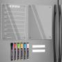 BIROYAL Lot de 2 Calendrier Magnetique Frigo(Avec Marqueurs 6 couleurs) - Acrylique Tableau Magnetique Frigo - Planning Semaine