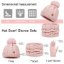 Enwokran Bonnet Echarpe Femme Tricotés Ensemble D'hiver Bonnet écharpe Gants D'écran Tactile 3 en 1 Doublé Polaire épais Bonnet