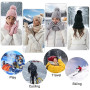 Enwokran Bonnet Echarpe Femme Tricotés Ensemble D'hiver Bonnet écharpe Gants D'écran Tactile 3 en 1 Doublé Polaire épais Bonnet