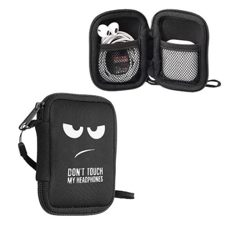 kwmobile Housse écouteurs Compatible avec in-Ear Headphones - Sacoche Protection Antichoc Oreillettes avec Fermeture éclair et F