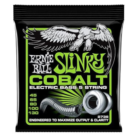 Ernie Ball Slinky Cobalt Cordes, pour basse électrique à 5 cordes, calibre 45-130