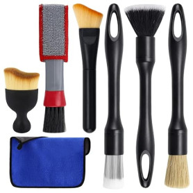 YUZHEDM 7 Pinceau Nettoyage Voiture Detailing Auto, Brosse Nettoyage Voiture Poils Ultra Doux pour Intérieur et Extérieur, Kit P