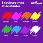 Chalky Crown - Stylo Craie Multicolore (Lot de 8) - Marqueurs à Effaçage à Sec Pour Tableaux Noirs, Enseignes, Fenêtres, Verre -
