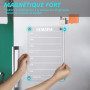 BIROYAL Lot de 2 Calendrier Magnetique Frigo(Avec Marqueurs 6 couleurs) - Acrylique Tableau Magnetique Frigo - Planning Semaine