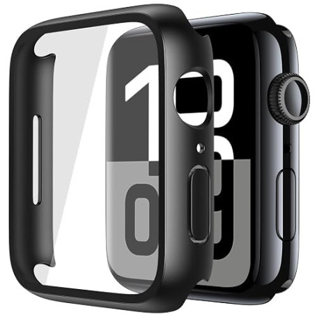 Recata 2 Pièces Rigide PC Protection Ecran en Verre Trempé pour Apple Watch Series 11 Series 10 46mm, Coque Ultra-Fine Anti-Chut
