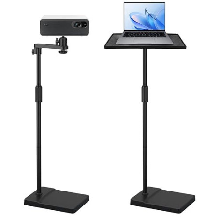 Support videoprojecteur pied videoprojecteur support projecteur sur trepied | rotation à 360°, base métallique robuste, supporte