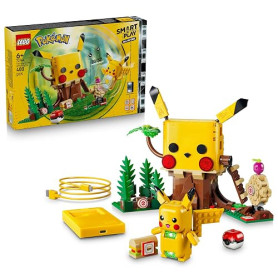 LEGO Pokémon Smart Play: Pikachu et la Cabane d’Entraînement - Set Interactif Tout-en-Un avec 1 Smart Brique, 4 Tags, 1 Chargeur
