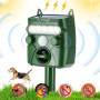 Répulsif pour chats de jardin, répulsif à ultrasons pour animaux, répulsif solaire pour chats avec capteur PIR et flash, 5 modes