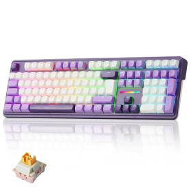 Redragon K745 Pro Clavier Mécanique sans Fil 3 Modes AZERTY RGB Hot Swap | 105+4 Touches 4 Touches Macro Amortissement 5 Couches