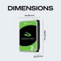 Seagate 2ToBarraCuda Disque Dur Interne | SATA 6 Gb/s (ST2000DMZ08) | 7200 tr/min. HDD bureau pour stockage PC quotidien, gaming
