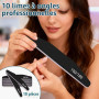 elzle 10 Limes à Ongles Pro 100/180 Double Face Lavables, Noir | Professionnelles Lavables Réutilisables, pour Manucure, Soin On