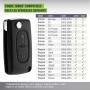 JONGO® - Coque de Clé CE0523 Compatible avec Peugeot 207 307 308 407 3008 5008 & Compatible avec Citroën C2 C3 C4 C5 C6 C8 - Tél