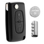 JONGO® - Coque de Clé CE0523 Compatible avec Peugeot 207 307 308 407 3008 5008 & Compatible avec Citroën C2 C3 C4 C5 C6 C8 - Tél