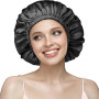 Umisleep Bonnet de Nuit en Soie 22 Momme - 100% Soie de mûrier - Double Bonnet en Soie pour Cheveux bouclés - Respirant et Ajust