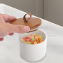 VOSSOT Bocal en céramique avec couvercle 260ml – Petite boîte hermétique à sucre avec poignée et cuillère – Idéal comme boîte à