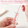 JiaYuan 2 Pièces Goupillon Paille Silicone,Goupillon paille gourde | 6 mm et 9 mm Goupillon silicone,Poignée Antidérapante Soupl