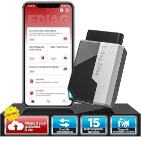 KINGBOLEN Ediag Elite OBD2 Diagnostic Français, Valise Diagnostic Auto avec Test Actif, 15+ réinitialisations, Outil de Diagnost