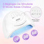 JODSONE Lampe UV Ongles Gel avec 30 perles lumineuses pour vernis gel, Lampe UV LED Professionnelle Double Puissance Sélectionna
