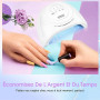 JODSONE Lampe UV Ongles Gel avec 30 perles lumineuses pour vernis gel, Lampe UV LED Professionnelle Double Puissance Sélectionna