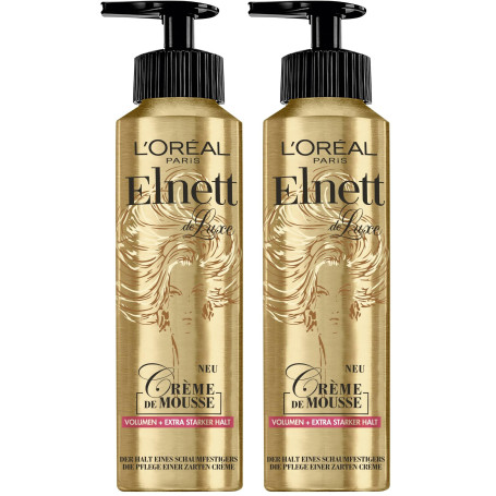 L'Oréal Paris Elnett Mousse fortifiante pour volume et tenue extra forte, protection contre la chaleur et coiffage, crème de mou
