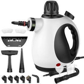 Nettoyeur Vapeur et 14 Accessoires, 1050W, 3.2Bar, Sans Produits Chimiques | Chauffage Rapide en 3 Mins, Polyvalent avec Verroui